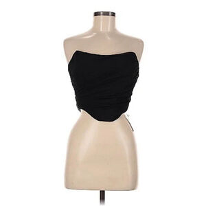 NWT Fashion Classic Collection Strapless Boned Mesh Bustier Zip Corset Black Sm